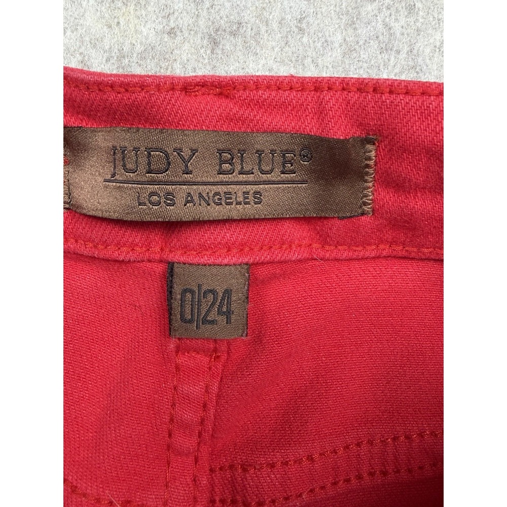 Judy Blue Jeans Women 0/24 Red High Waist Skinny Slim Fit Stretch Denim - Picture 8 of 12